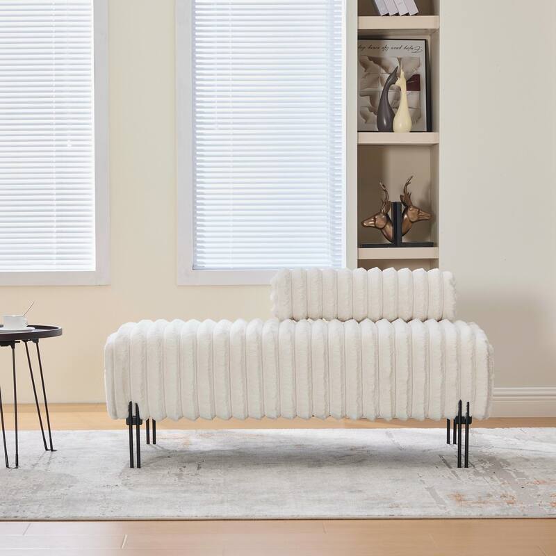 End of Bed Bench Window Ottoman Footrest with Adjustable Back for Living Room Bedroom Entryway Hallway Small Space