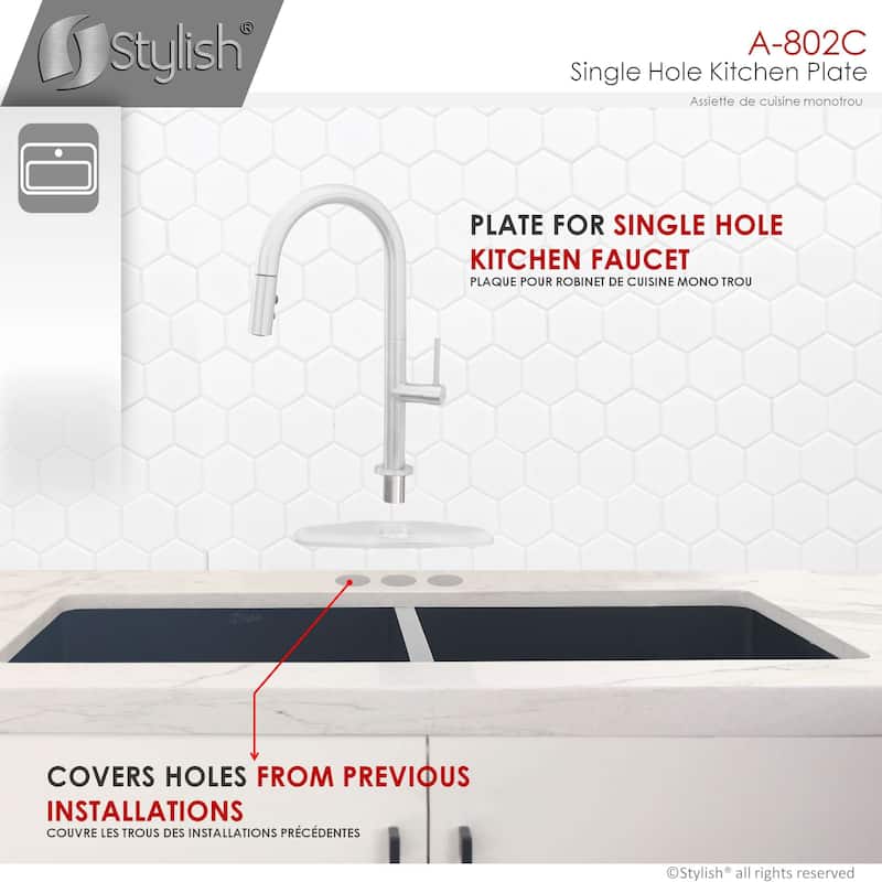 Single Hole 9.75-inch Kitchen Faucet Plate