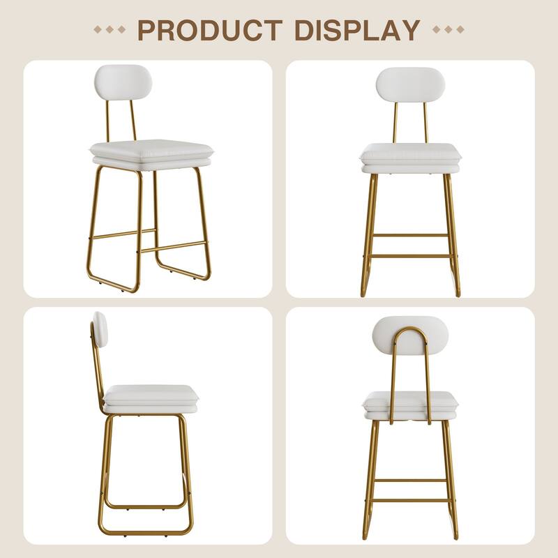 Javlergo Living Room Chair Set of 2 & 4 Modern Armless Accent Chair with Double Footrest Bar Stools for Multiple Rooms