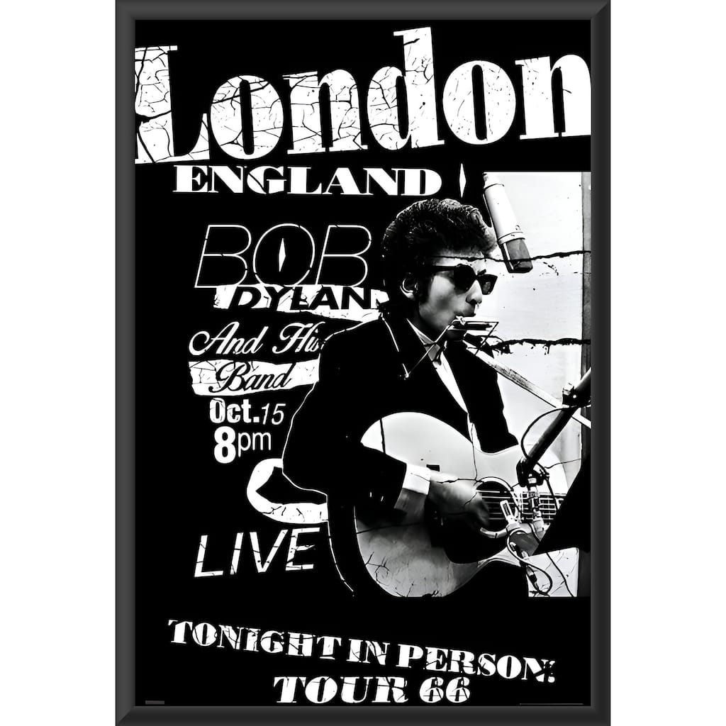 Bob Dylan - London Tour 66 Framed Art Poster - 24 x 36 Inch