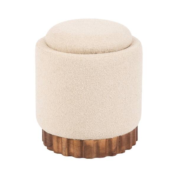 slide 2 of 13, Kate and Laurel Jarlan Round Storage Ottoman Walnut Brown - 16x16x19