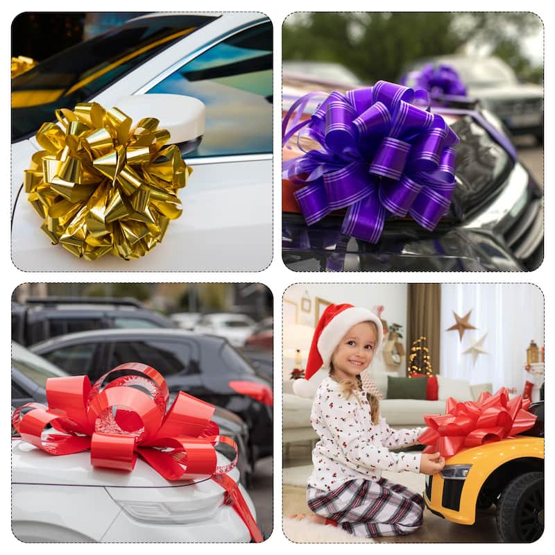 12 Inch Extra Giant Large Pull Bow Christmas Metallic Car Gift Wrapping Bows Red