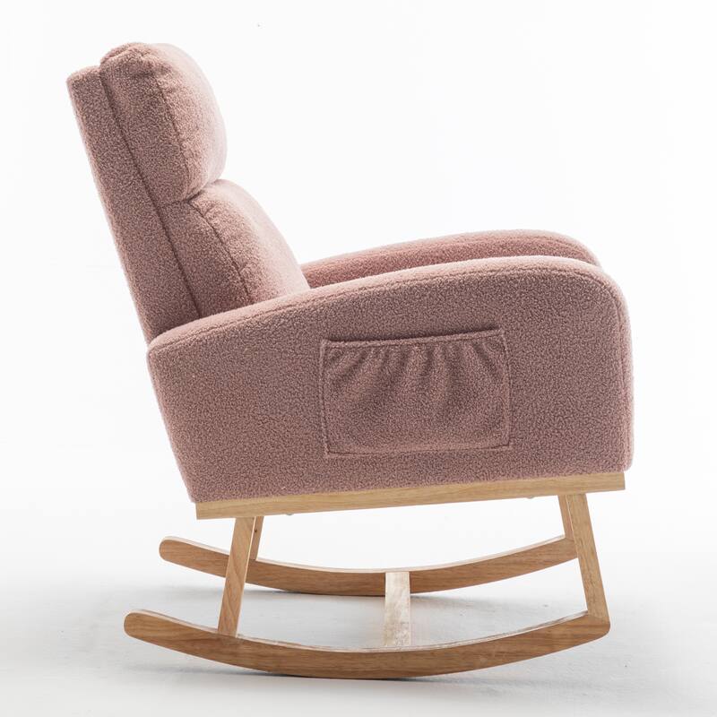HOMYKA 28" Wide Rocking Chair for Nursery with Solid Wood Leg