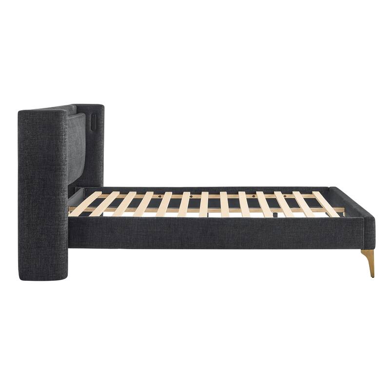 Stanford Upholstered Wingback Bed