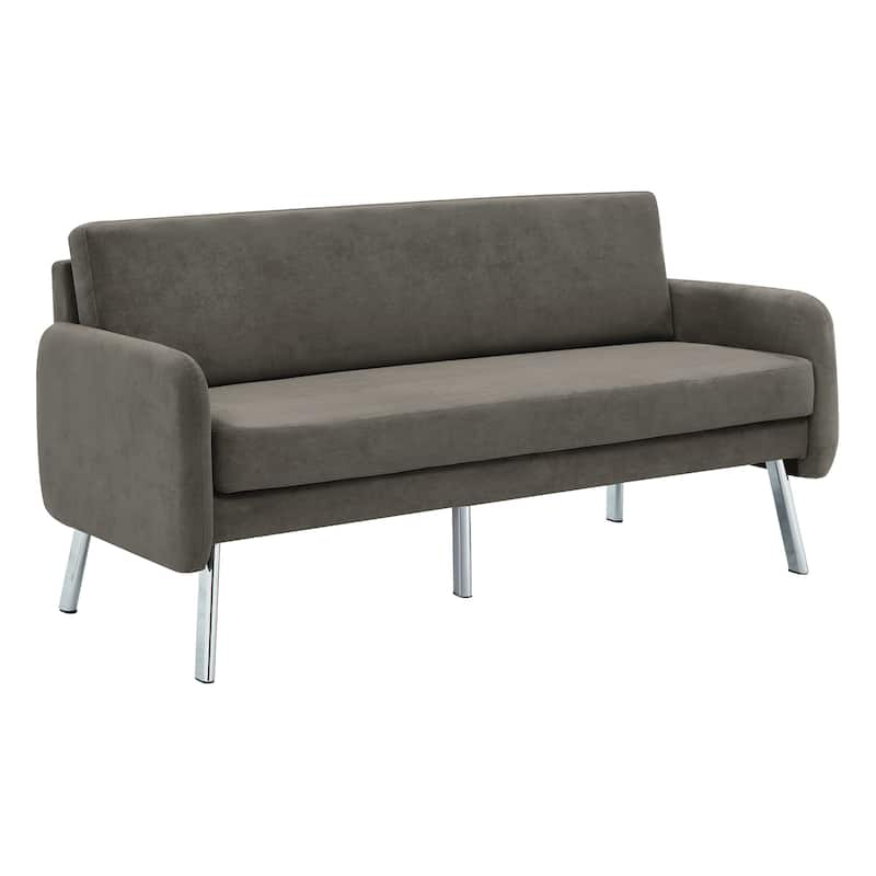 Lounge Sofa with Chrome Legs - Charcoal