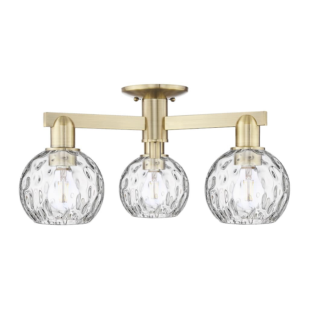 Innovations Lighting 716-3F-10-24 Athens Water Glass Semi-Flush Athens