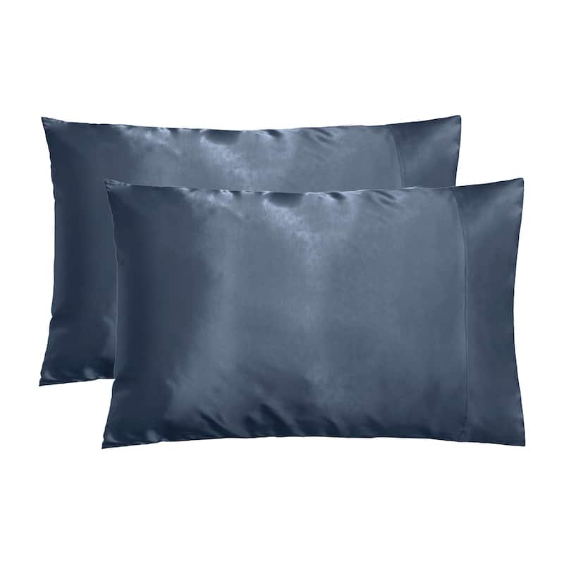 NIGHT Satin Pillowcase for Skin & Hair 2-Pack - Pewter Blue - Standard