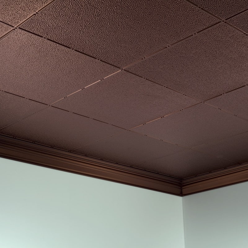 FASÄDE Border Fill Decorative Vinyl 2ft x 4ft Glue Up Ceiling Panel in Oil Rubbed Bronze (5 Pack)