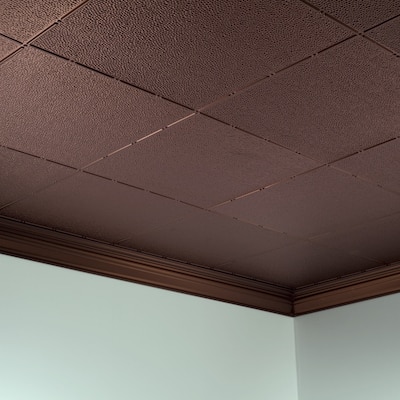 FASÄDE Border Fill Decorative Vinyl 2ft x 4ft Glue Up Ceiling Panel in Oil Rubbed Bronze (5 Pack)