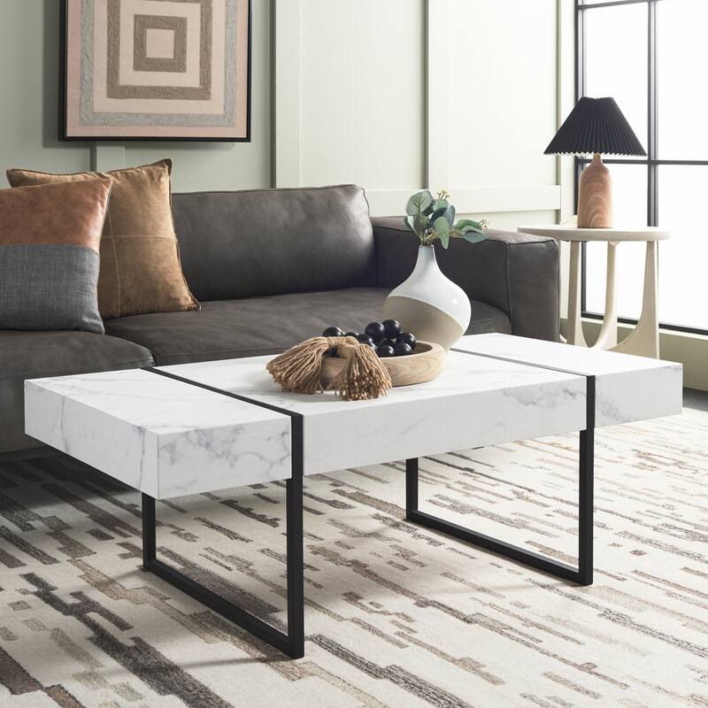SAFAVIEH Milly Modern Rustic Rectangular Coffee Table - 43.3" W x 23.6" L x 15.7" H - 43.3" W x 23.6" L x 15.7" H - 43Wx24Dx16H