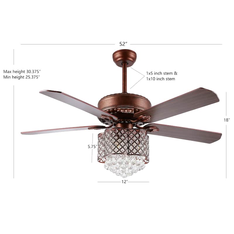 SAFAVIEH Lighting Crinela 42-inch Led Ceiling Light Fan (with Remote) - 42" W x 42" L x 14" H