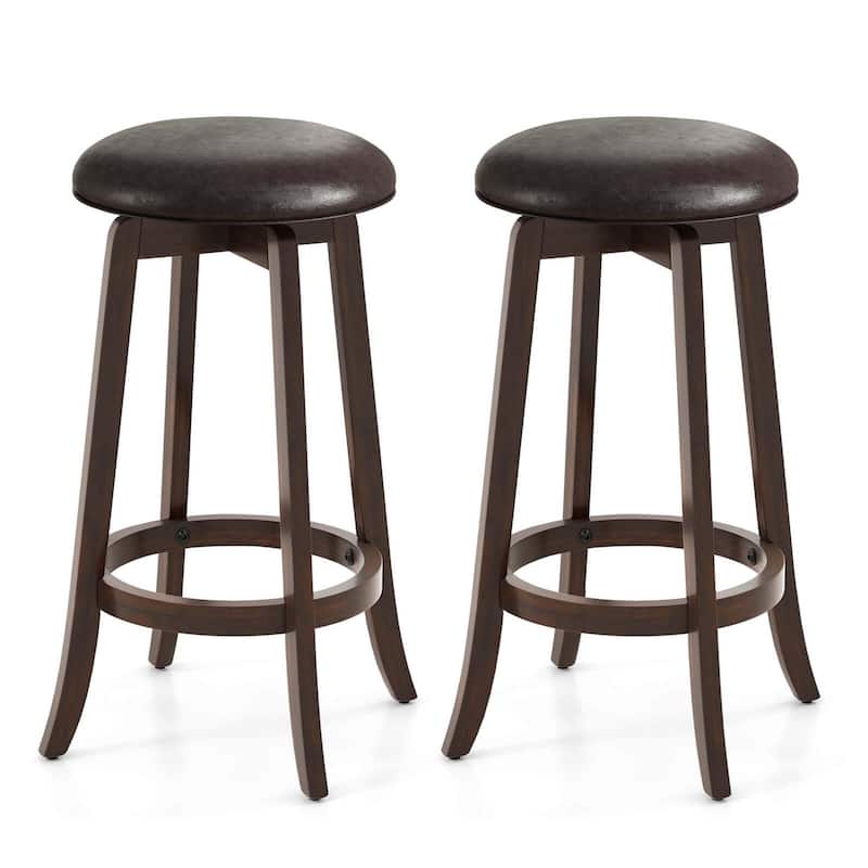 2/4PCS Swivel Bar Stools Backless Round Bar Height Stools - Set of 2