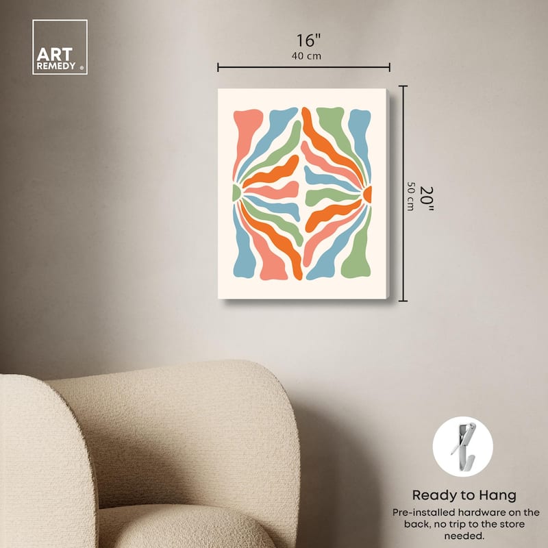 Abstract Floral Streamers Canvas by Art Remedy, Gallery Wrapped