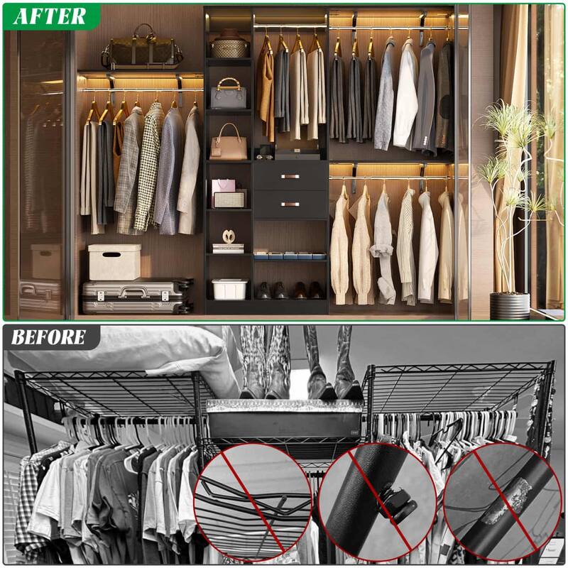 31.5'' to 96'' W Closet Organizer System with Drawers and Tower Shelves for Reach-in and Walk-in Closet