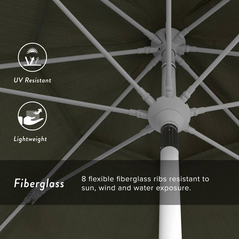 Perry 11ft Round Crank Lift Collar Tilt Aluminum Patio Umbrella by Havenside Home, Base Not Included
