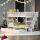 preview thumbnail 2 of 25, Stairway Full-Over-Full Bunk Bed with Trundle and Storage, White
