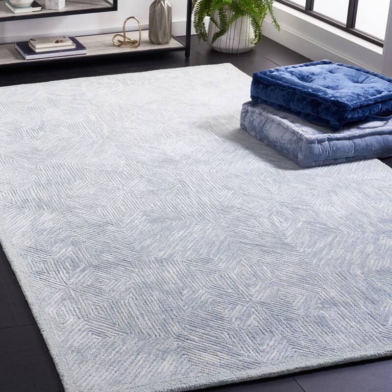 SAFAVIEH Handmade Soho Jalisa Modern Wool Rug - 5' x 8' - Blue/Grey