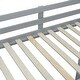preview thumbnail 6 of 7, Full Size Loft Bed with Large Storage Shelves, Wooden Bed with Writing Desk and Led Light, Kid's Bed with Drawers, Gray