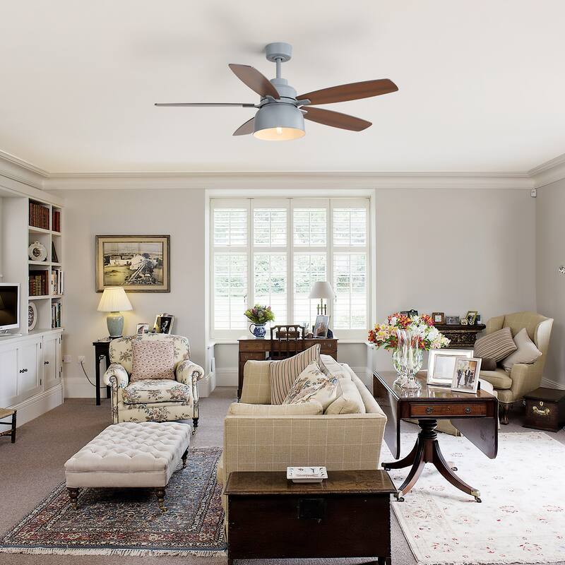 52/66-In Farmhouse Style Industrial Windmill Large Ceiling Fan with Light and Remote