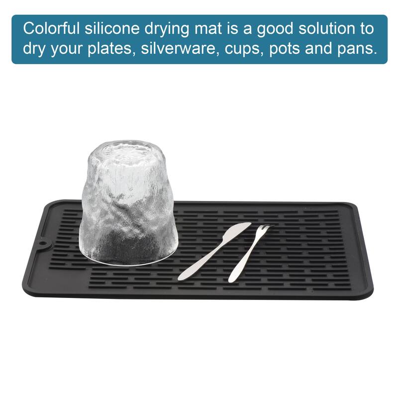Silicone Dish Drying Mat Set, 11.8"x7.9" Dish Drain Pad Heat Resistant - 30 x 20 x 0.5cm