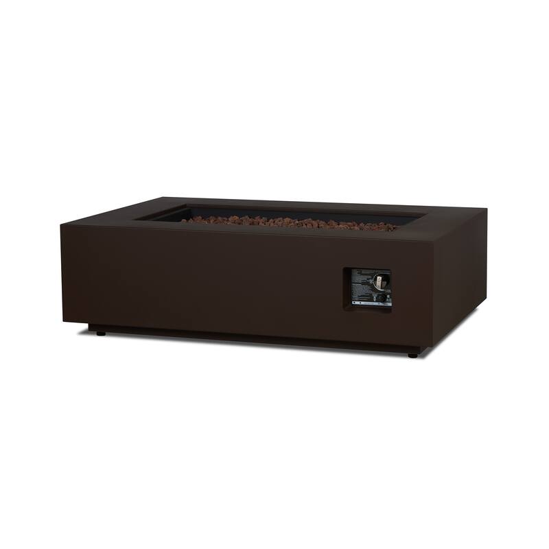 Aegean 50" Rectangle Gas Fire Table in Weathered Slate by Real Flame