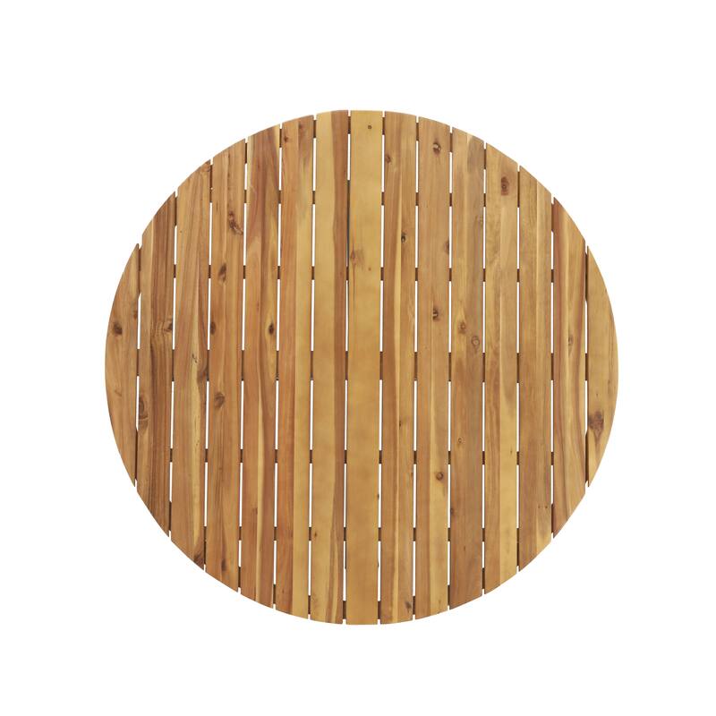 Soto Outdoor Outdoor Acacia Wood Circular Dining Table by Christopher Knight Home