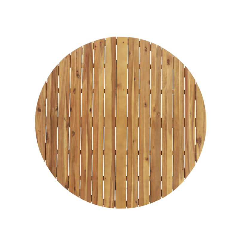 Stetson Mesh and Acacia Wood Outdoor 5 Piece Dining Set by Christopher Knight Home