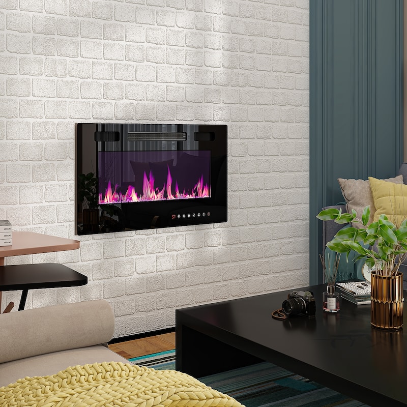Electric Fireplace TV Stand TV Console Recessed Electric Fireplace