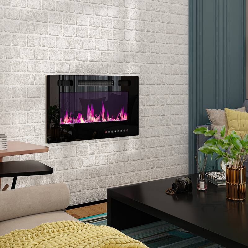 Entertainment Hub w/Fireplace Insert Compatibility Sleek Media Center - Fire Place Only