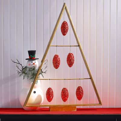 120mm Shatterproof Plastic Beaded Finial Ornament Set of 2
