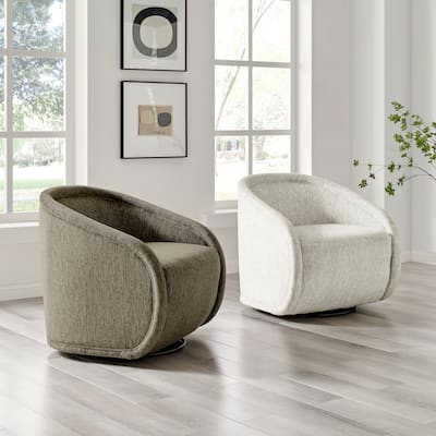 NPD Furniture Margareth Fabric Swivel Accent Arm Chair