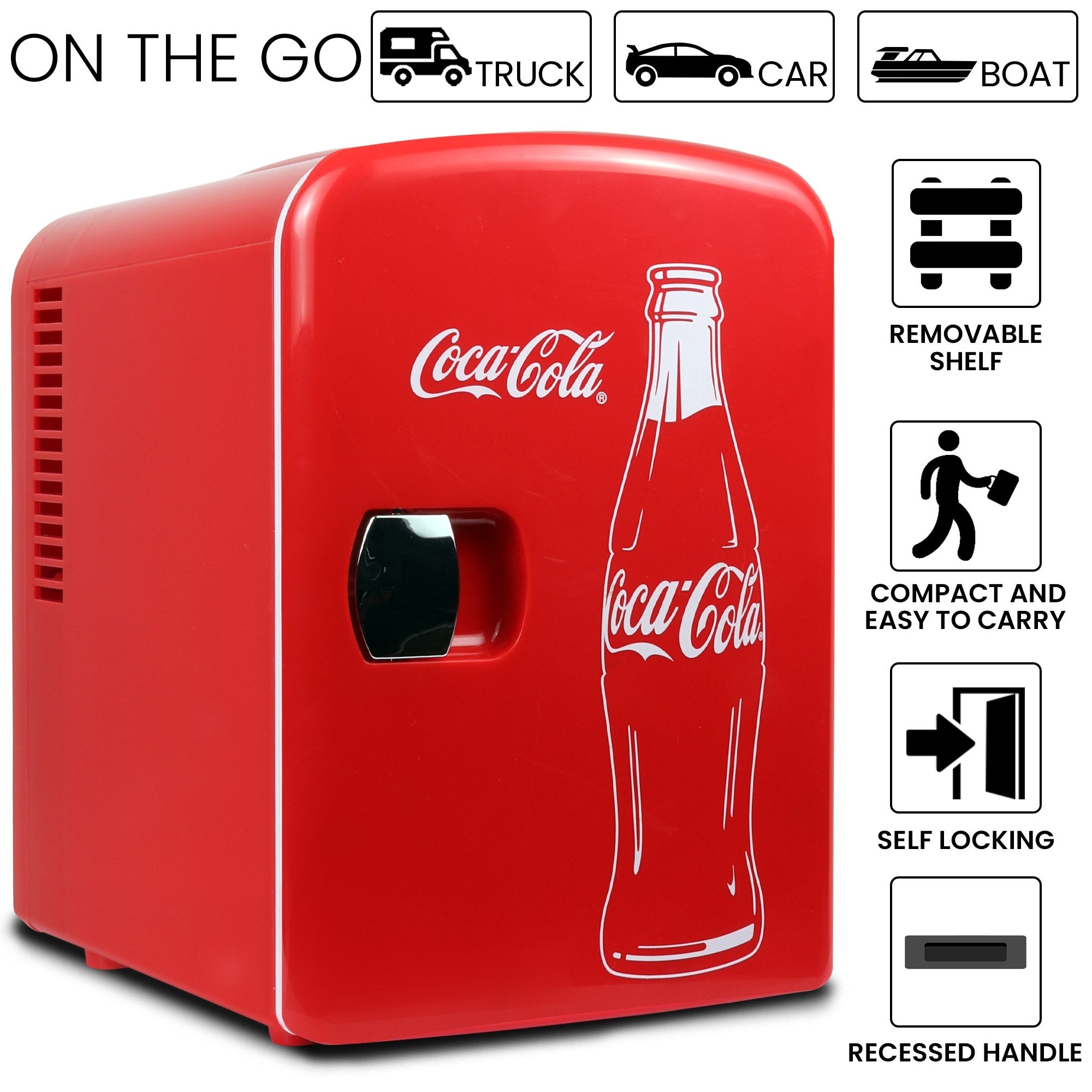 Coca-Cola Classic Bottle 6 Can Mini Fridge - 4L - Bed Bath