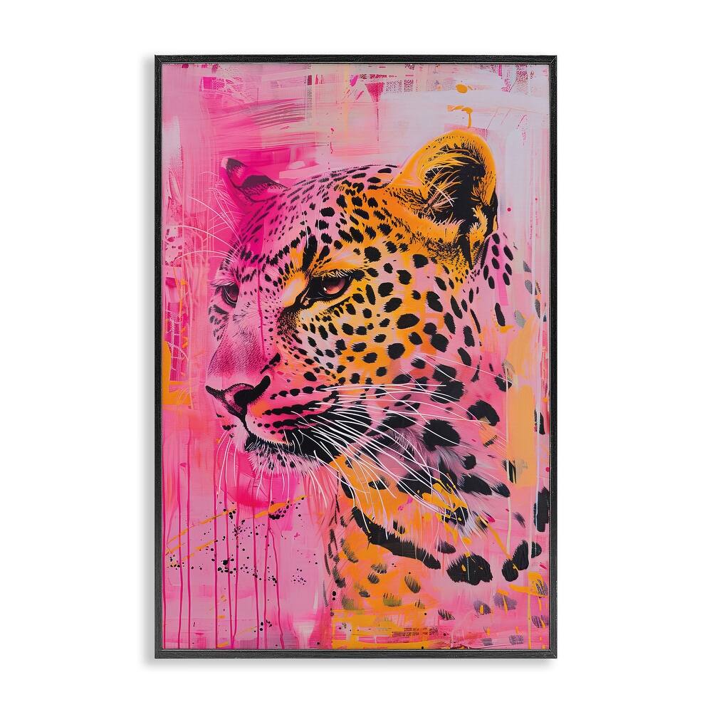 Stupell Vibrant Purple & Orange Cheetah Framed Giclee Art Design By LSR Design Studio