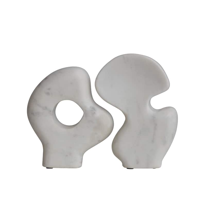 Decorative Abstract Marble Sculptures - 6.5"L x 1.5"W x 5.0"H