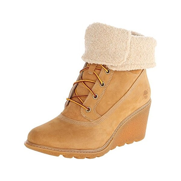timberland black wedge boots