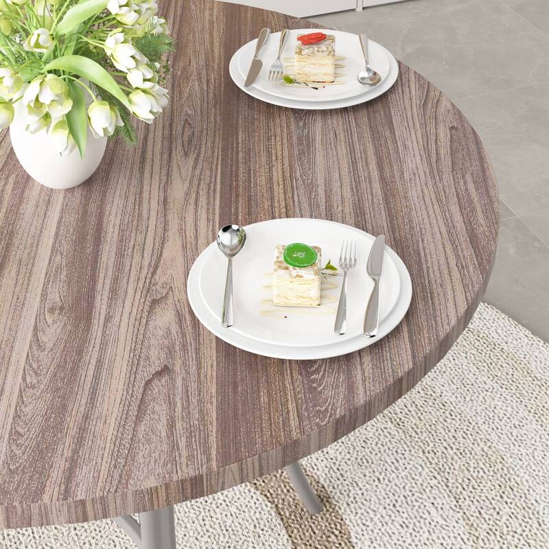VECELO Round Dining Table and Chairs Sets, 4 Colors Dining Table Set