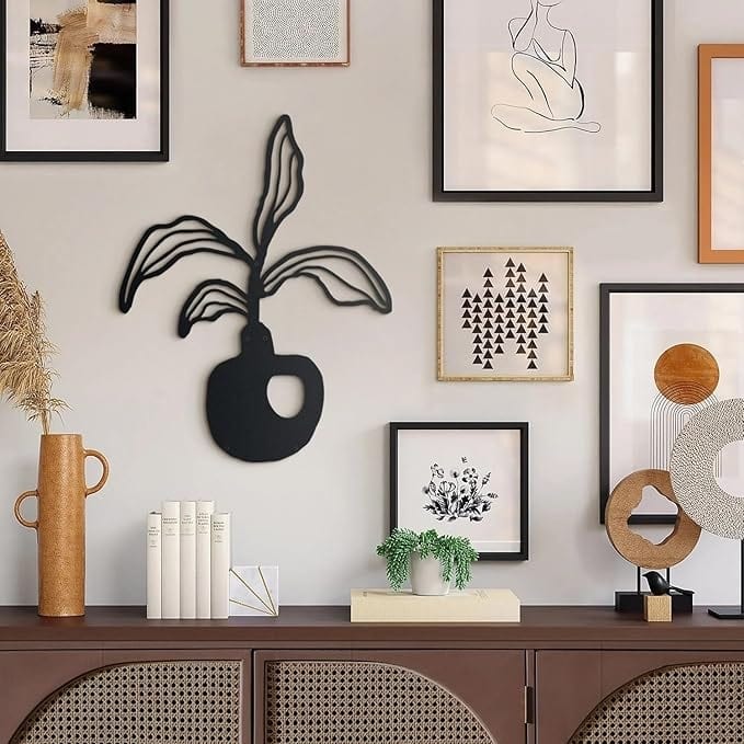 Alocasia Floral Metal Wall Art - Home Office and Living Room Decoration