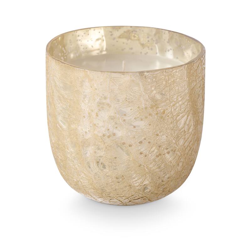 ILLUME Noble Holiday Winter White Candle - Large Boxed Crackle Glass