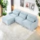 Option 3 Seater with Ottoman Blue