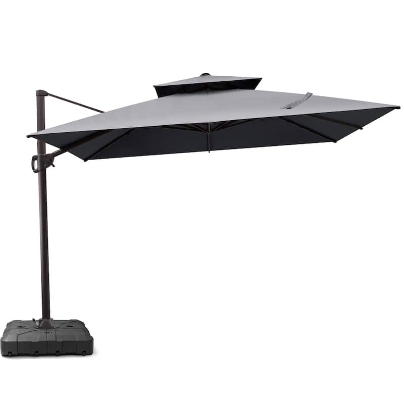 11 x 11 FT Outdoor 360 Degrees Rotation Patio Cantilever Umbrella with Base