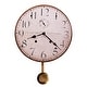 preview thumbnail 1 of 0, Howard Miller H. Miller 13 Inch Rustic, Industrial, Old World Style Distressed, Round Wall Clock with Pendulum