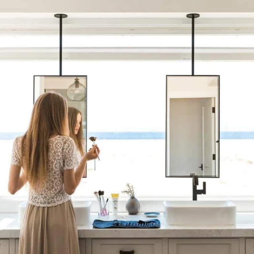 TEHOME Seren Ceiling Mount Rectangle Metal Wall Mirror - 20" x 30"