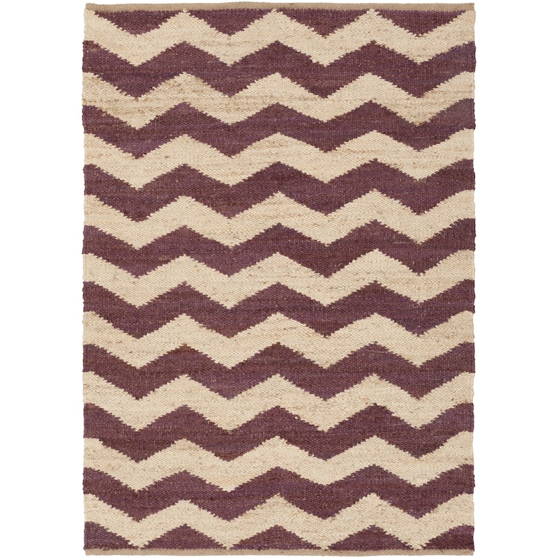 Hand-Woven Madeline Natural Jute Chevron Rug