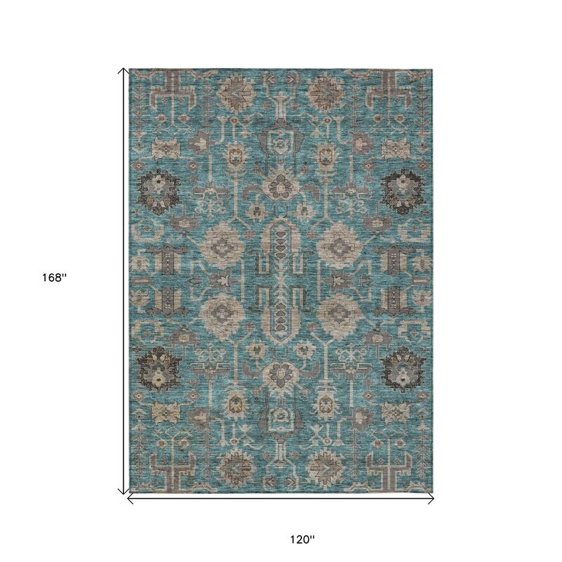 HomeRoots Oriental Traditional Rectangle Outdoor Rug