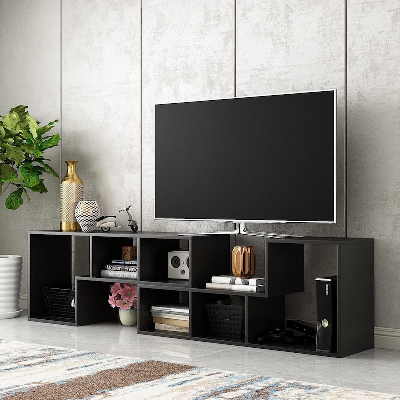 Grondin 2-Piece L Shaped TV Stand, Multi-Functional Free Combination Media Console Bookshelf for Living Room Bedroom