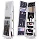 preview thumbnail 2 of 2, 360 Degree Rotatable Jewelry Cabinet with Full-Length Mirror