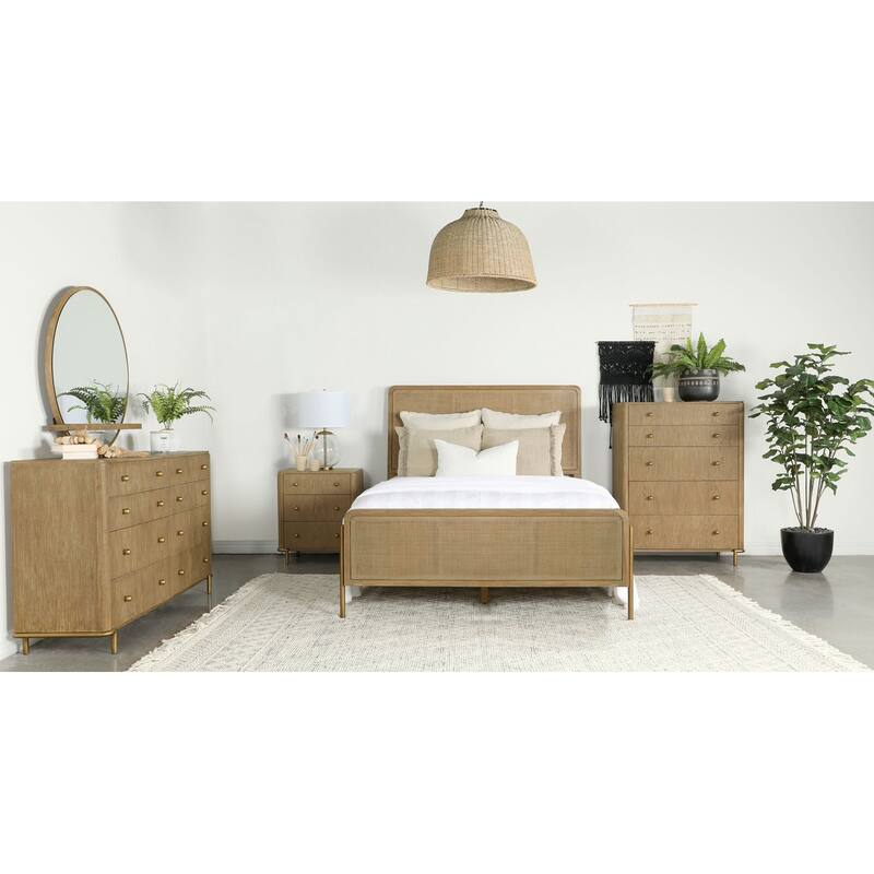 Arini California King Bedroom Set Sand Wash - Natural/Sand Wash - 5 Piece