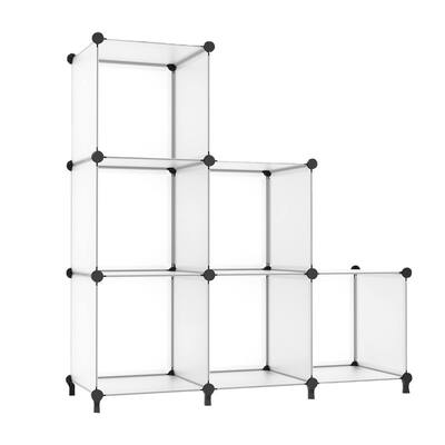 6-Cube Stackable Shoe Rack Organizer DIY Plastic Shoe Storage Cabinet for Closet & Entryway