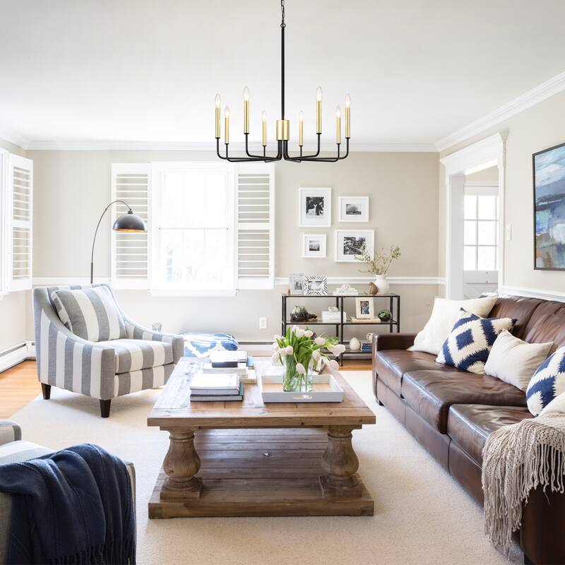 8-Light 29.52-inch Farmhouse Candle Chandelier for Foyer Kitchen Bedroom