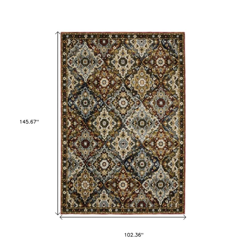 HomeRootsMedallion Traditional Rectangle Area Rug